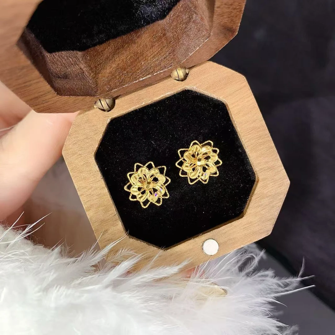 【伟新源】足金999  5G工艺 蹦迪花弯钩2.24克