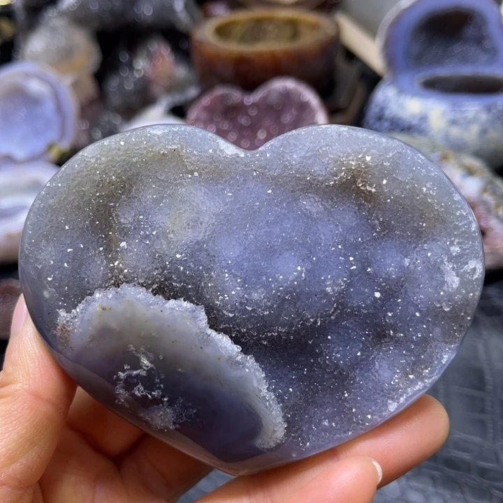 未镶嵌水晶珠宝半成品蓝啵啵爱心