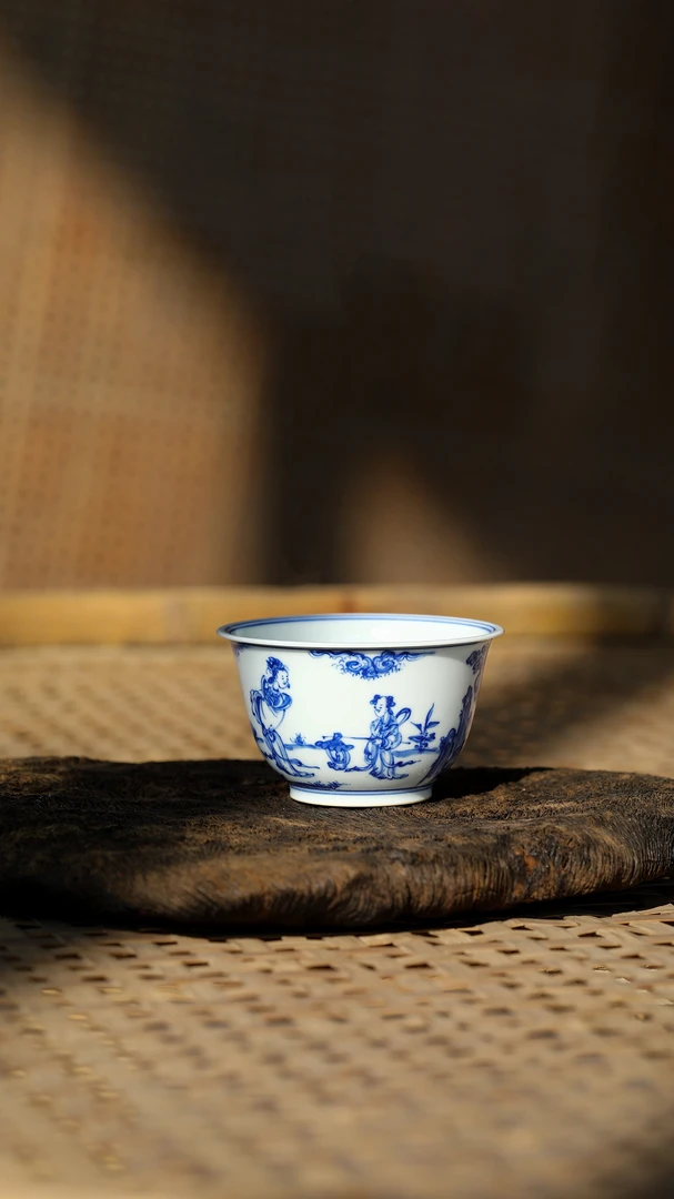 【弥生茶事】且斋格古貂蝉拜月空白期人物纯手工手绘景德镇茶器茶具