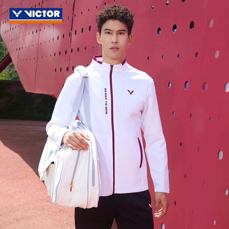 VICTOR/威克多官方棉感亲肤羽毛球服训练服针织运动外套 J-55607