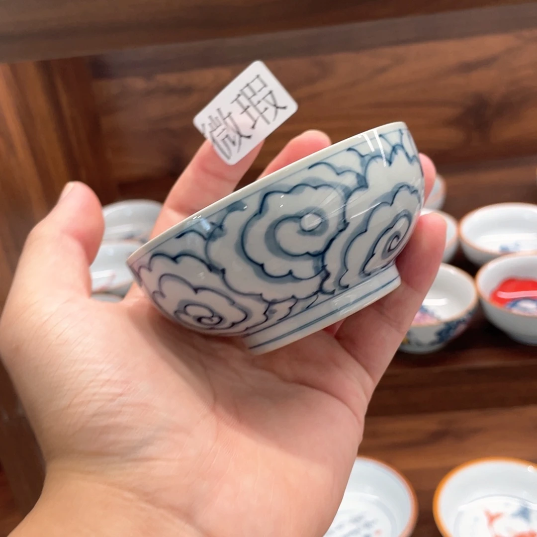 釉下手绘茶具微瑕