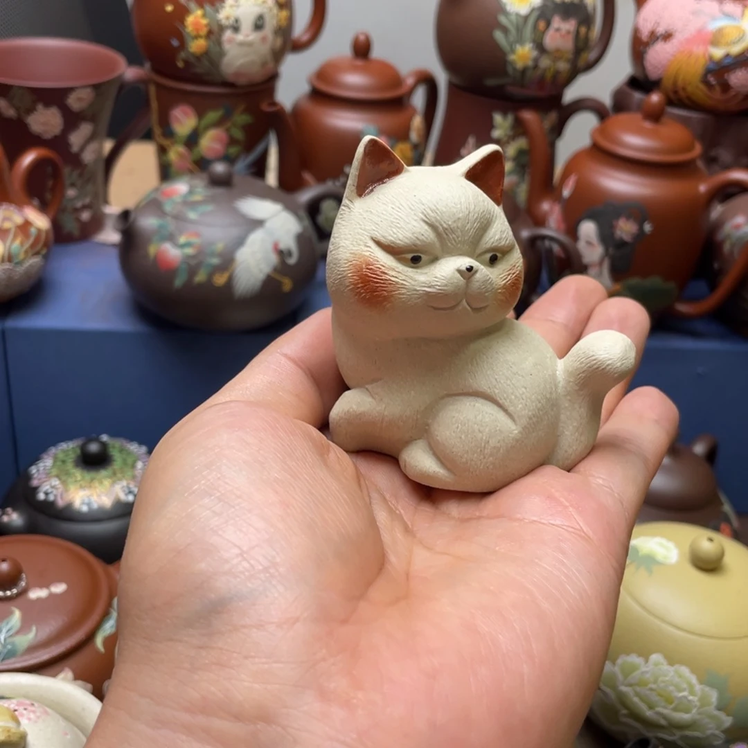 茶杯紫泥紫砂茶宠