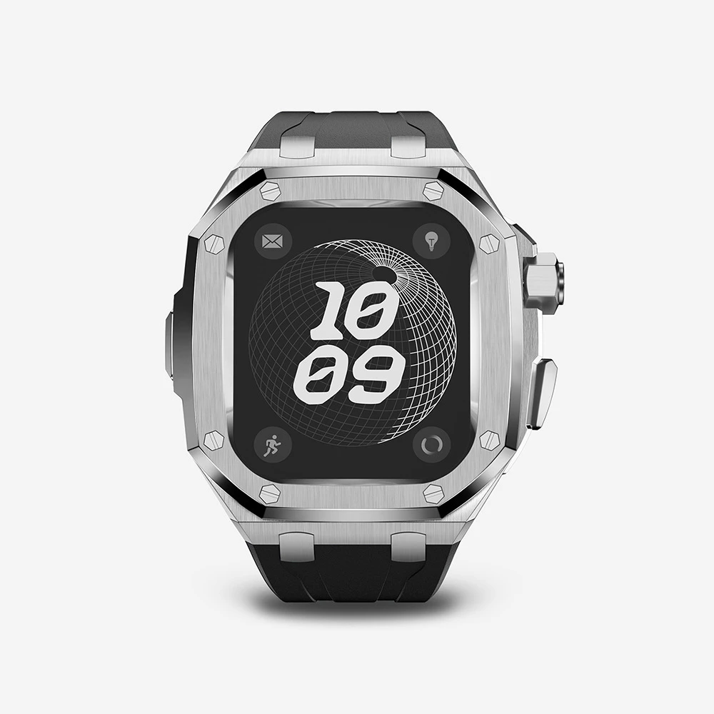 超轻航空钛 iWatch快拆橡树手表壳44/45mm纯钛保护壳氟橡胶表带