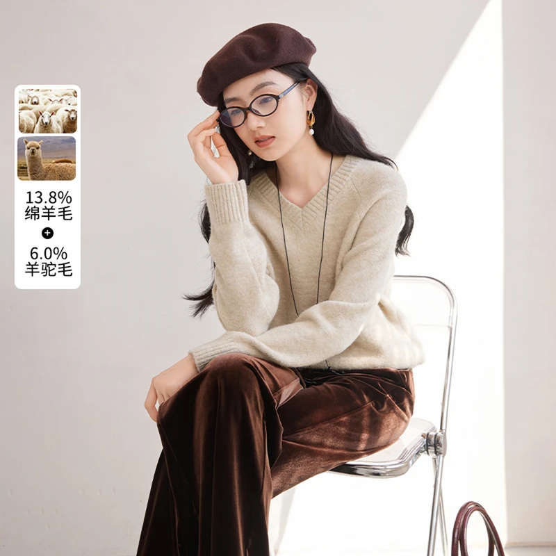 【金拐子专属】N844109毛针织衫香影慵懒松弛感针织上衣女秋