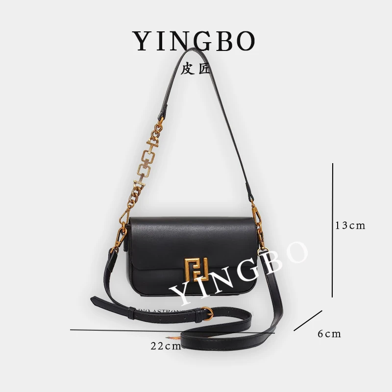 【英柏甄选】GQ-24872-黑色 然与纯小众设计感单肩包百搭女包