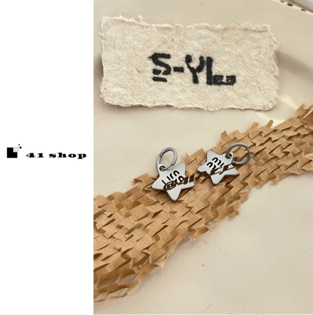 铜合金耳饰 B无编号妹妹镂空字母五角星耳环吊坠可拆卸