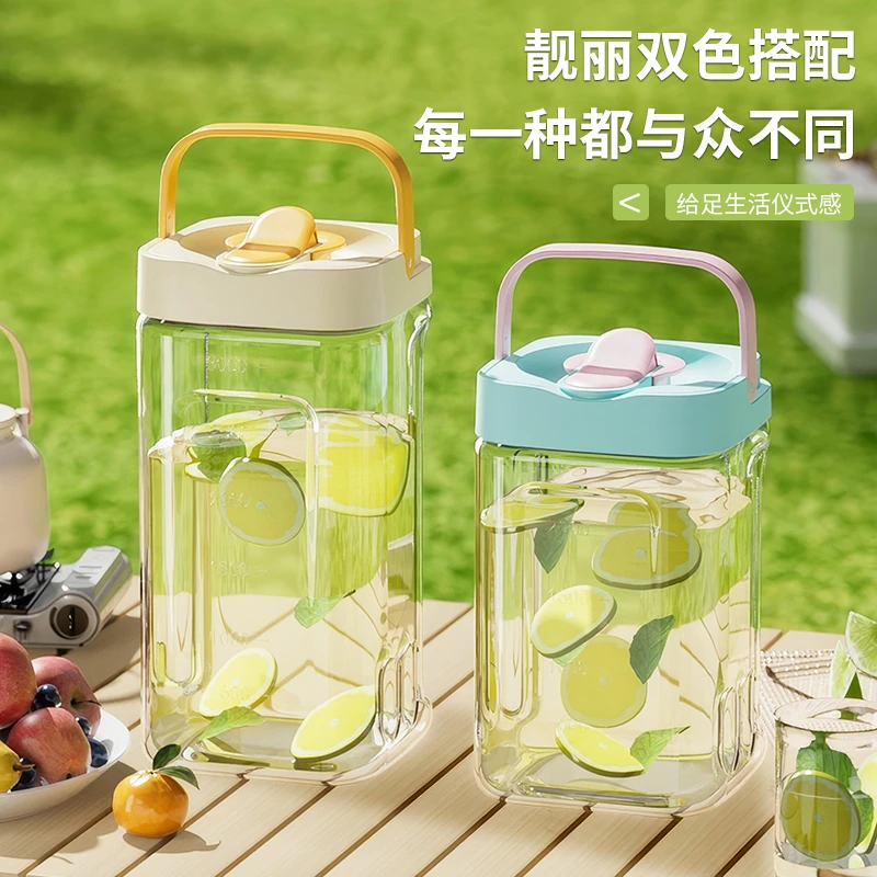 冷水壶家用多巴胺冰箱凉水杯带龙头冷泡瓶水果茶冷饮桶塑料大容量
