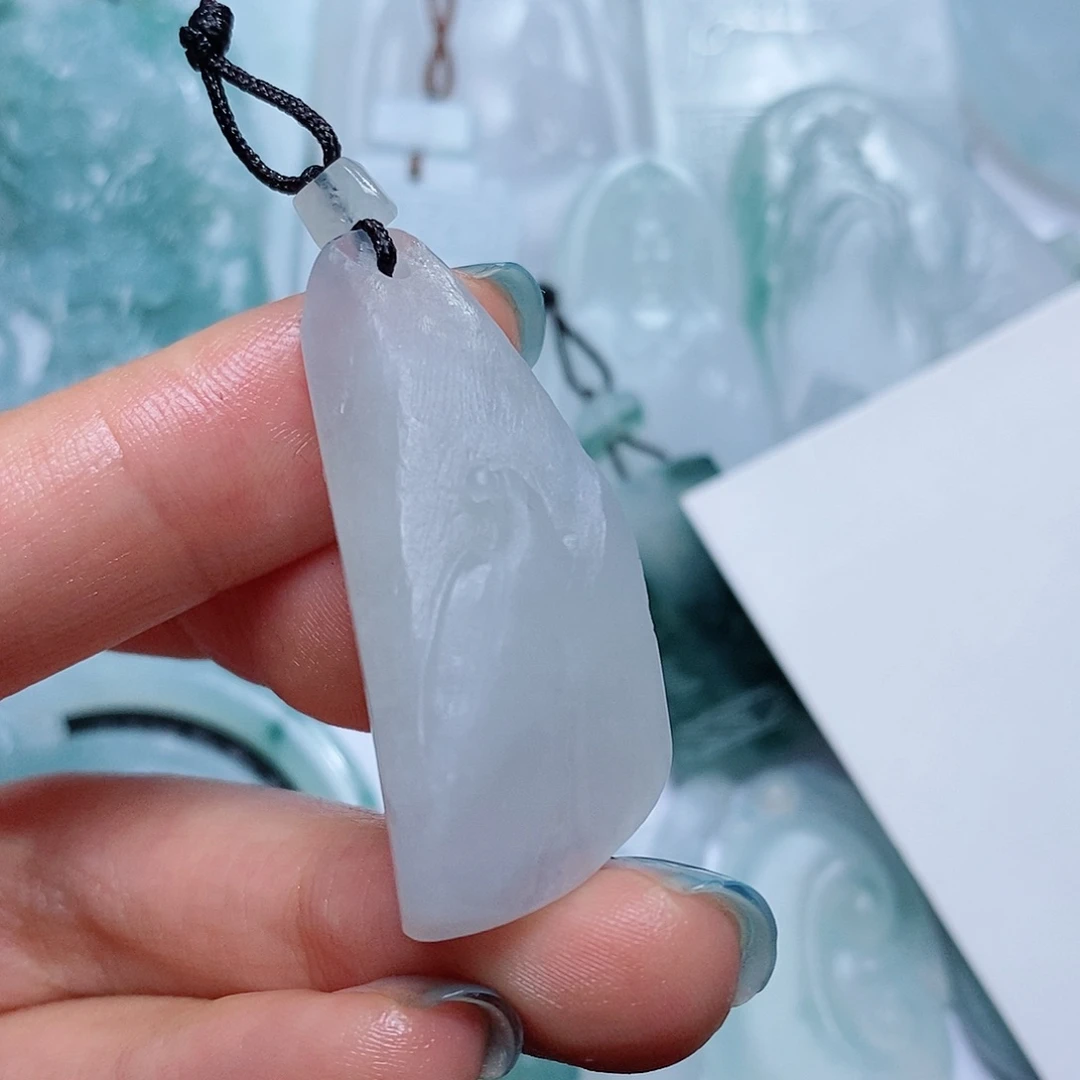 定制翡翠未镶嵌毛货付款后确认抛光