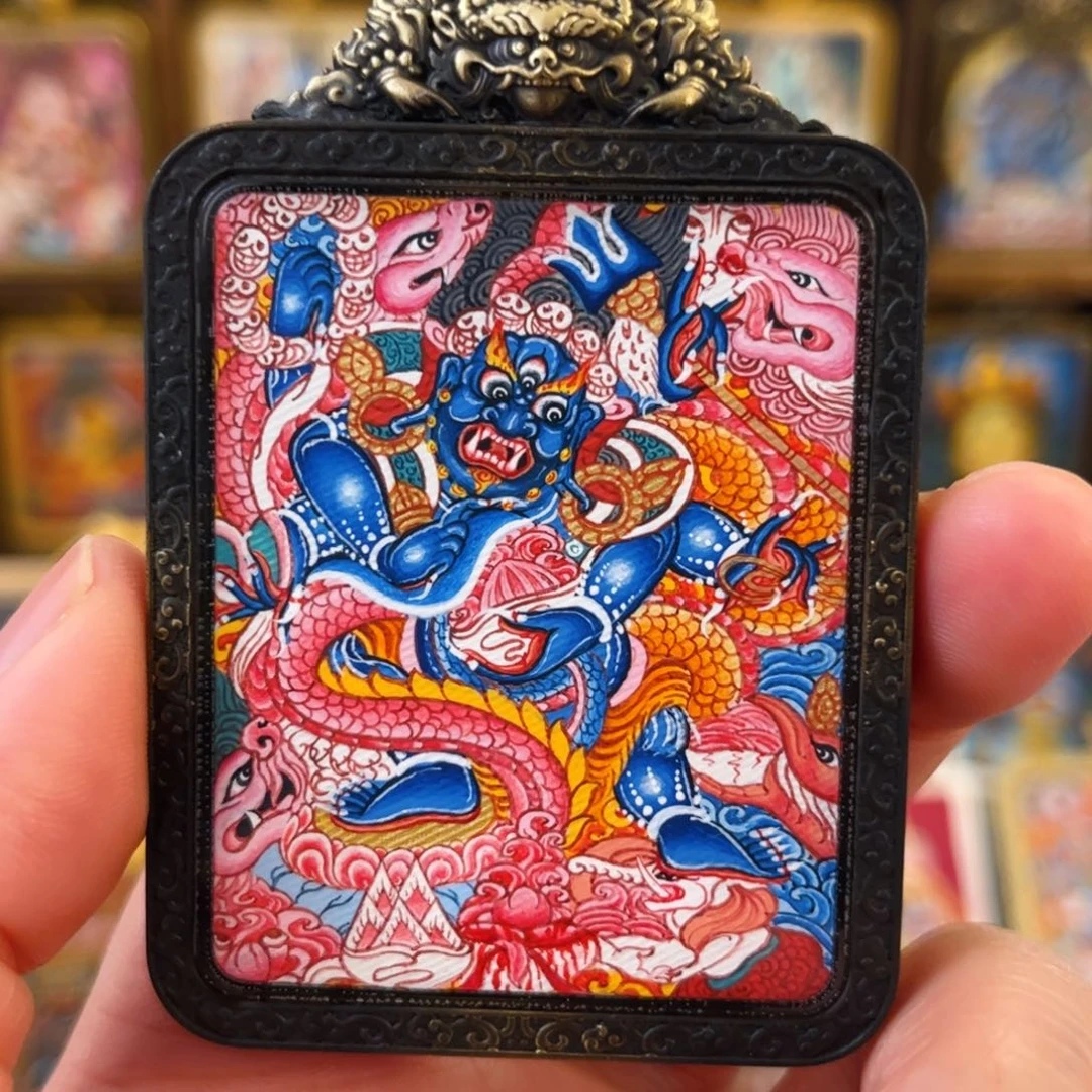 吊坠青海热贡手绘新春大促大黑天