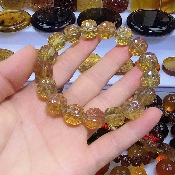 琥珀未镶嵌吊坠(不含链)天然缅甸琥珀金珀切割面手串