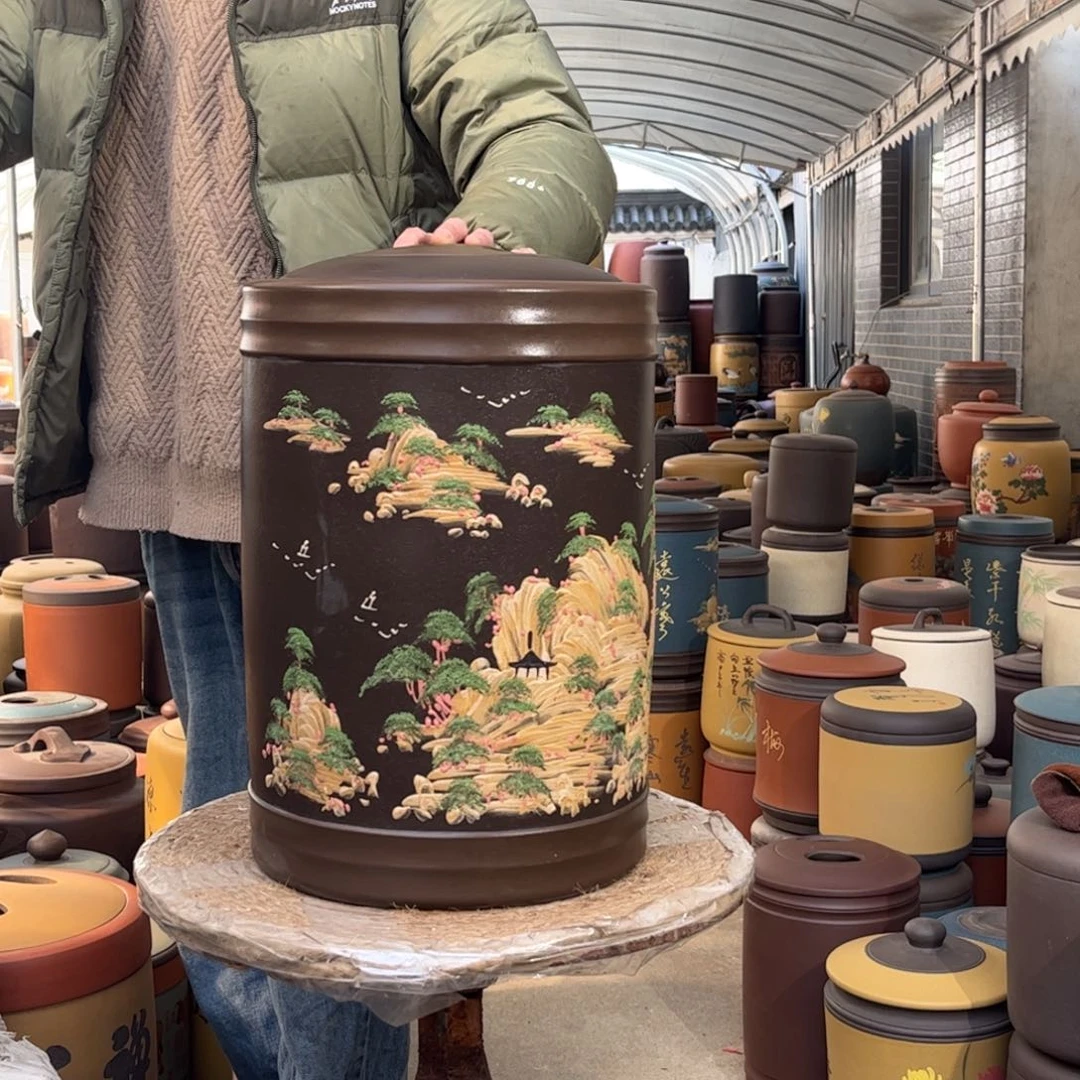 紫砂茶叶罐23 饼茶叶罐