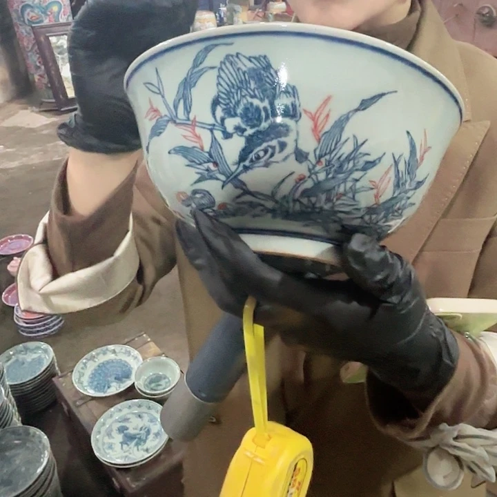 其他陶景德镇高温陶瓷单翠鸟麻仓土7寸碗