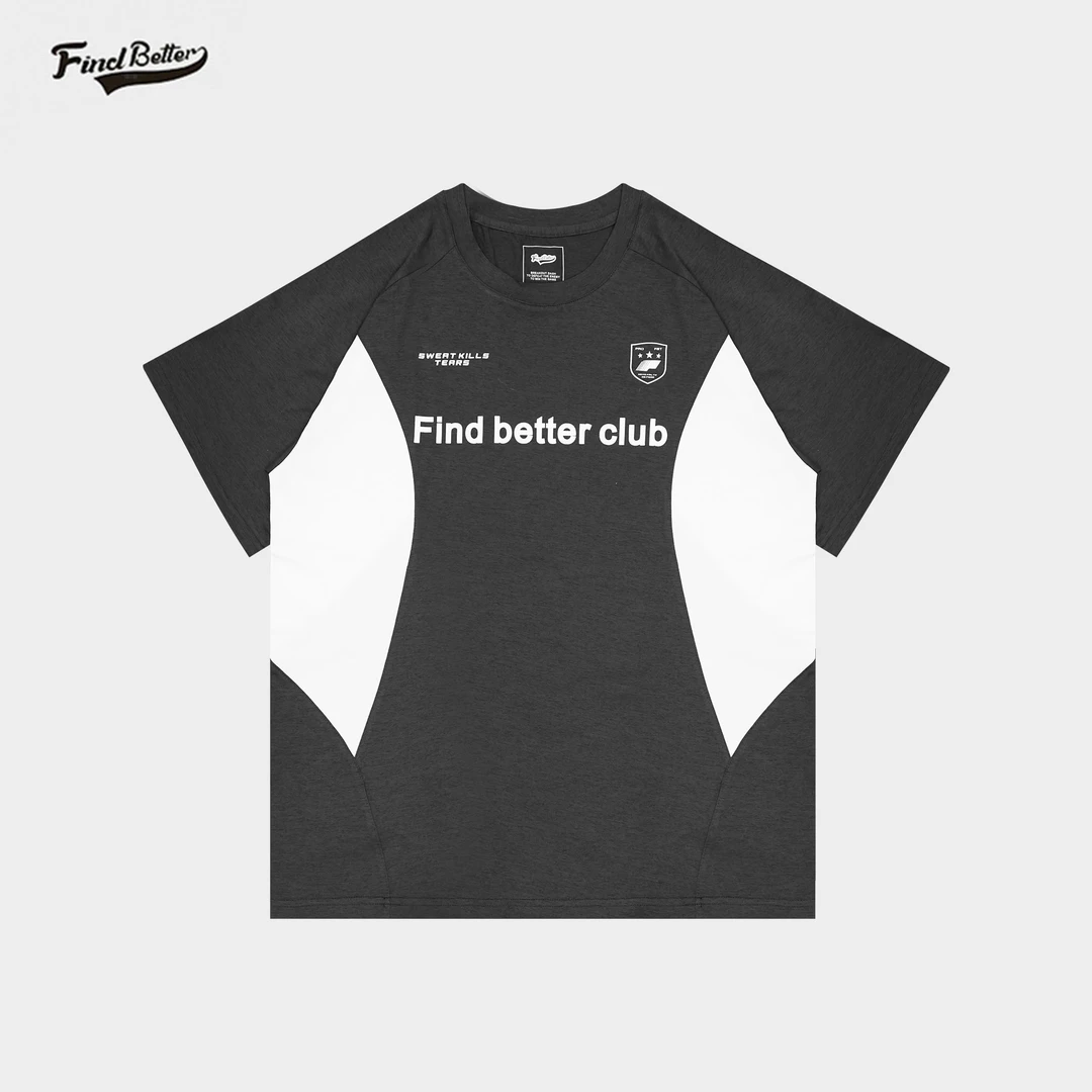 春夏新款拼接宽松速干透气篮球投篮运动跑步休闲训练短袖T恤-247