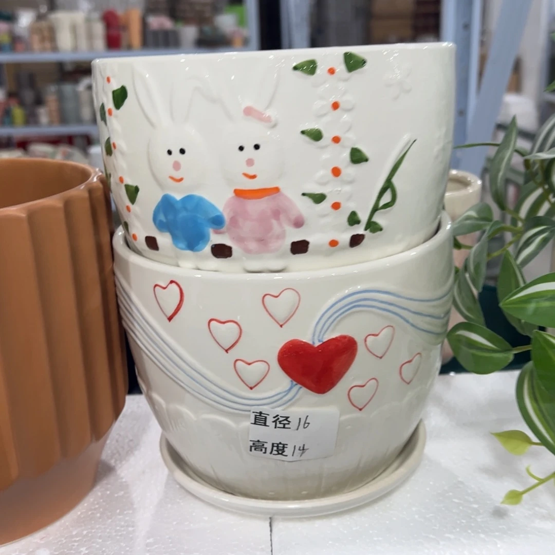 有孔陶瓷花盆，满10米包邮发货