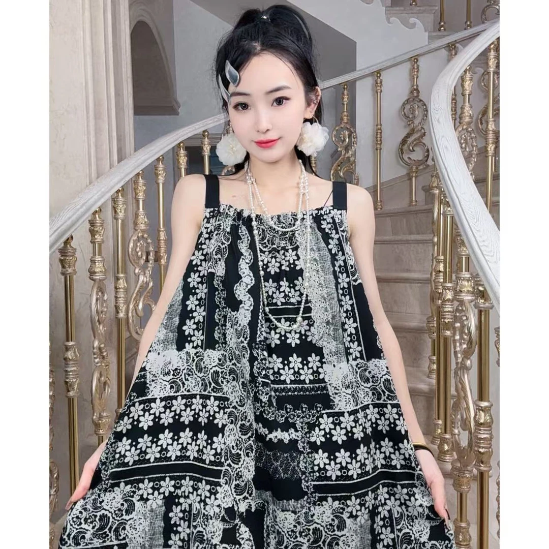 一老板【镜中花】春夏新款百搭时尚大码连衣裙碎花女装