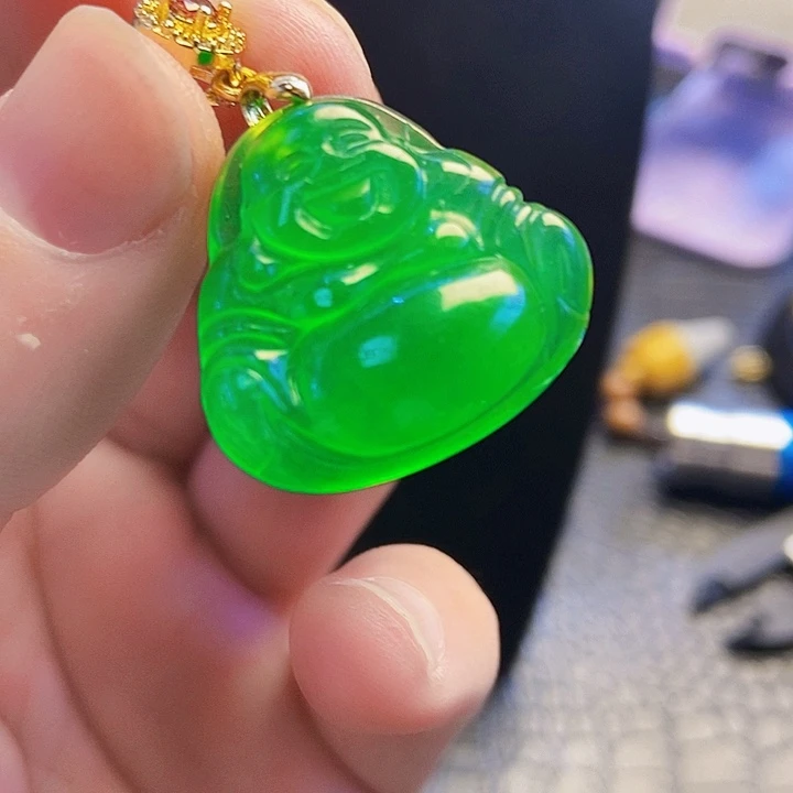 翡翠14K金镶嵌颈饰