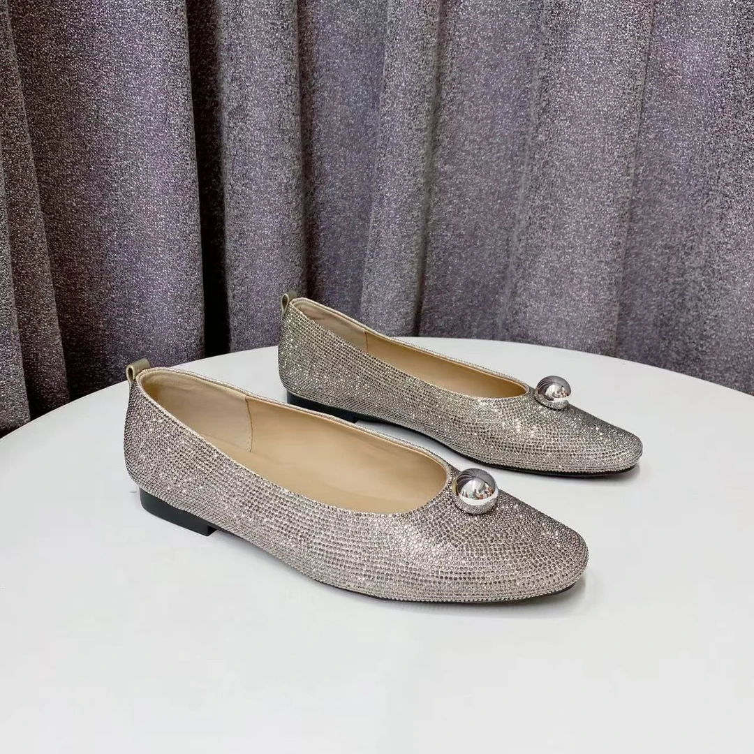 C7088 金色  时尚高端舒适平底2025新款女浅口单鞋