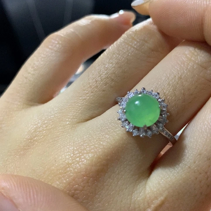 翡翠银S925镶嵌戒指