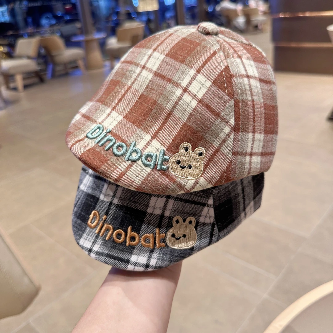 英伦风宝宝帽子春秋款复古贝雷帽婴幼防风画家帽男女童鸭舌前进帽