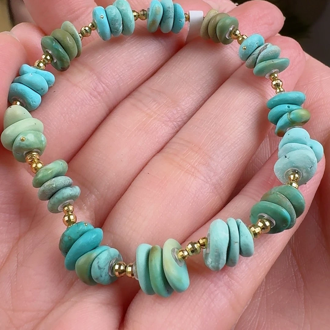 绿松石珠宝奇石18K金镶嵌