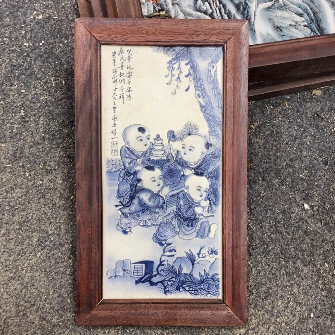 瓷片30*16 景德镇瓷板画柴窑烧制