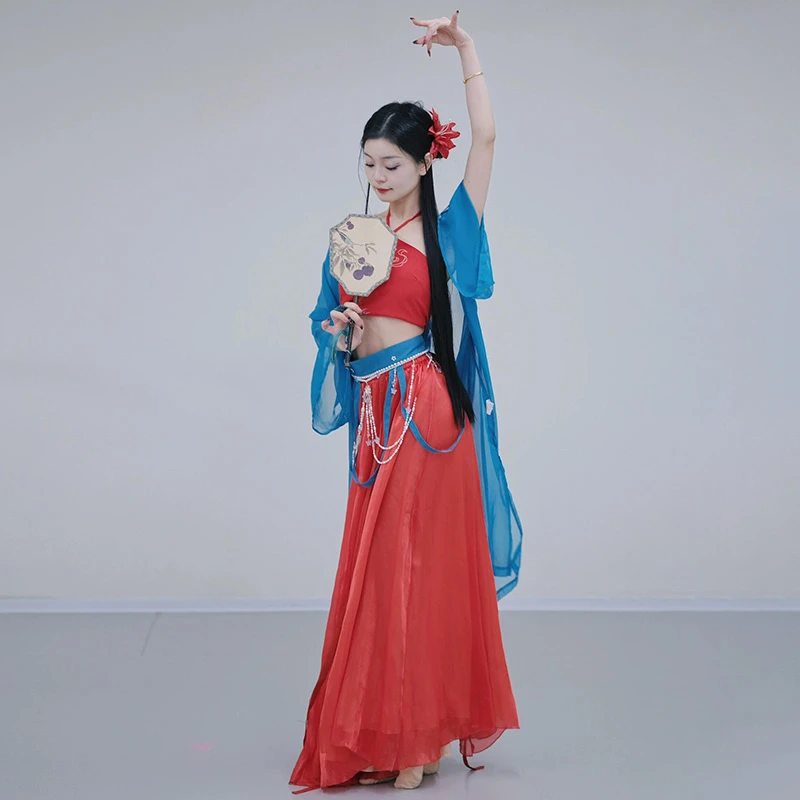 2025新款古典舞蹈服装古风仙气飘逸纱衣大摆裙长款舞蹈服女新款