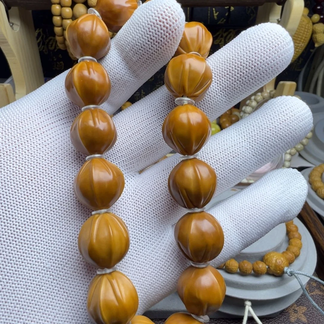 猴头核桃手串全品无暇雕刻橄榄核4花铁核