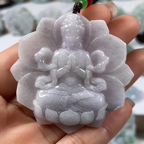翡翠颈饰未镶嵌观音福利翡翠
