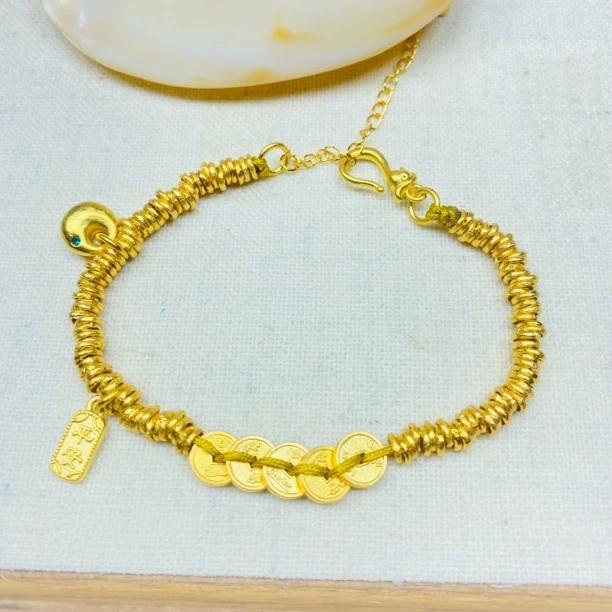 手链 K0338黄色铜钱包包盘缠手链多样性发货47614