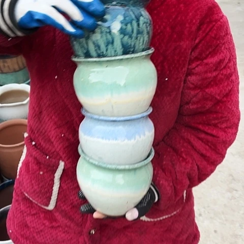 口14高13瑕疵口裂盆瑕