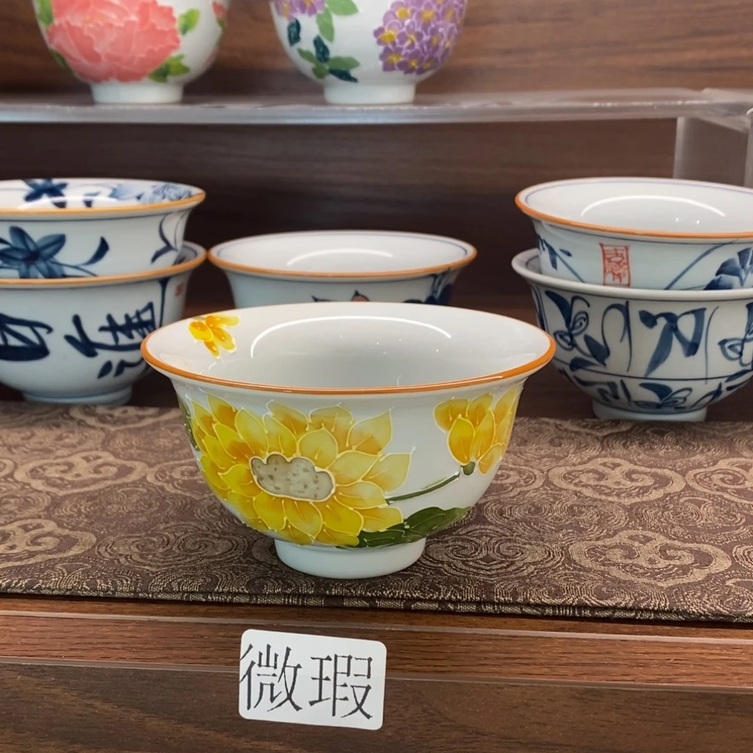 釉下彩老陶泥手工绘制