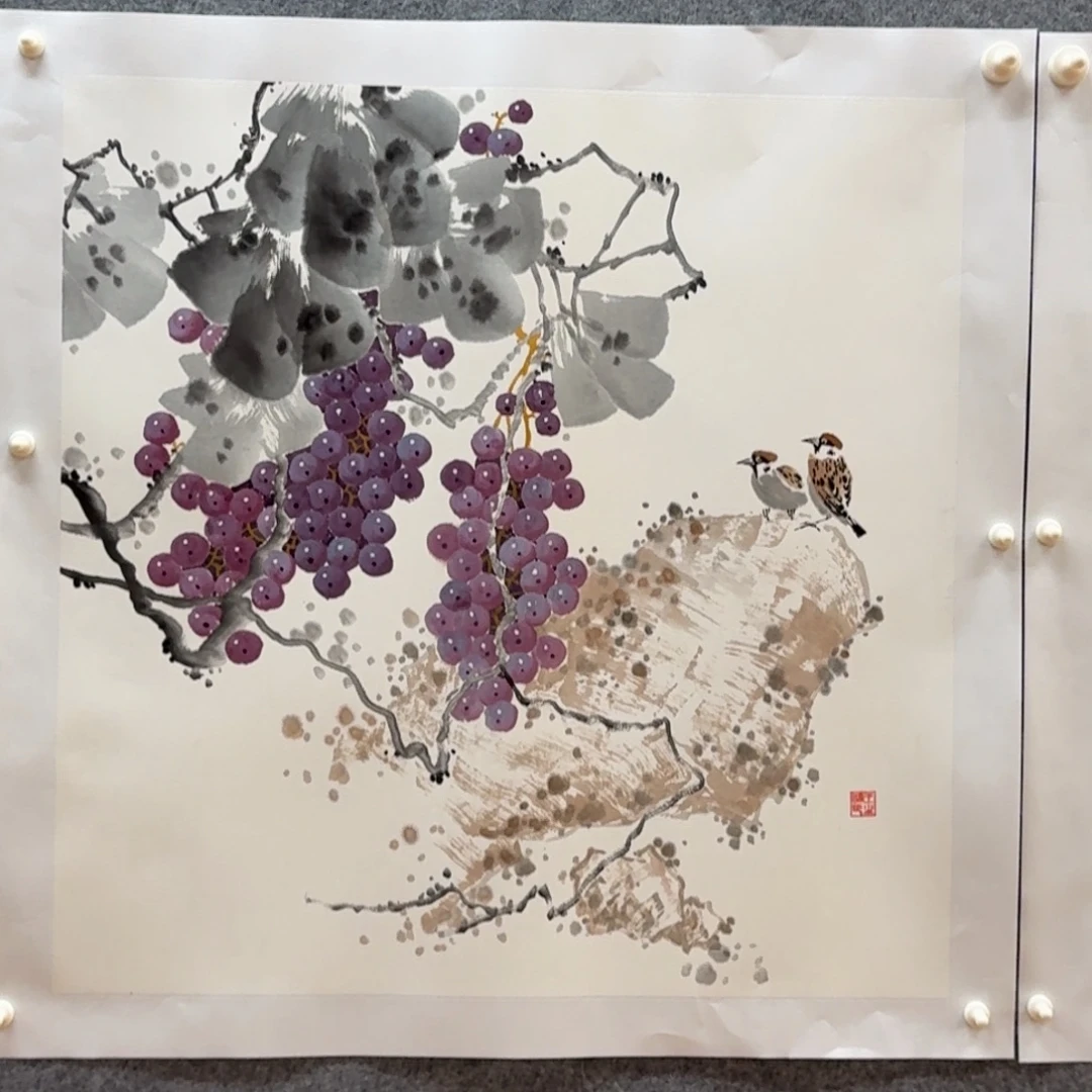 国画四尺斗方作品花鸟