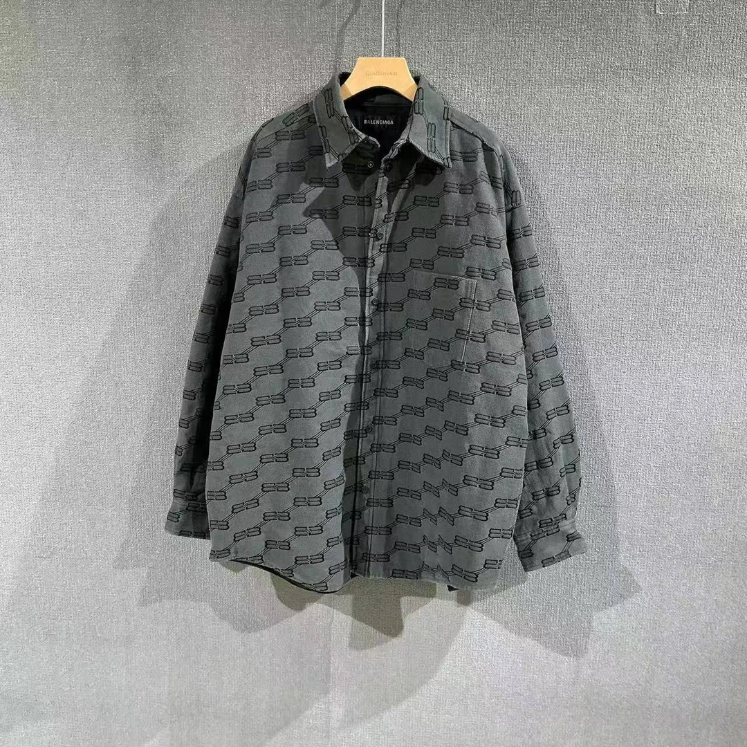 99新 Balenciaga/巴黎世家 （pm）锁扣夹棉衬衫外套 99新46码/1490