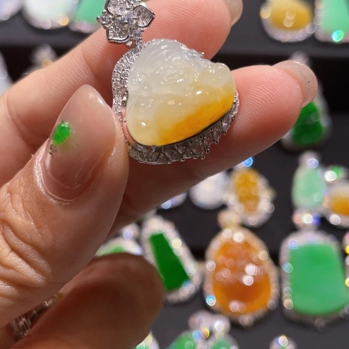 翡翠银S925镶嵌颈饰