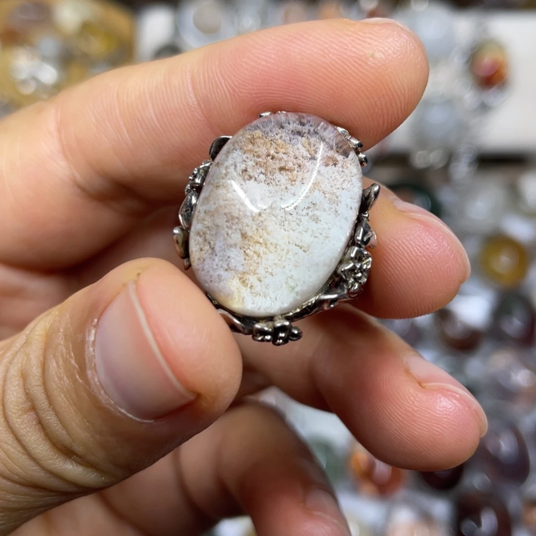 【闪购商品】银S925镶嵌珠宝半成品水晶戒指