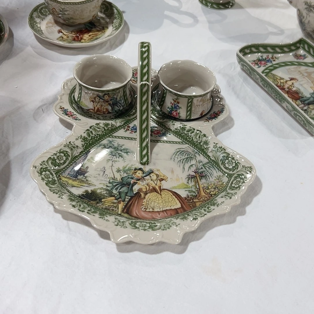 陶瓷YD8782经典手提式早餐盘