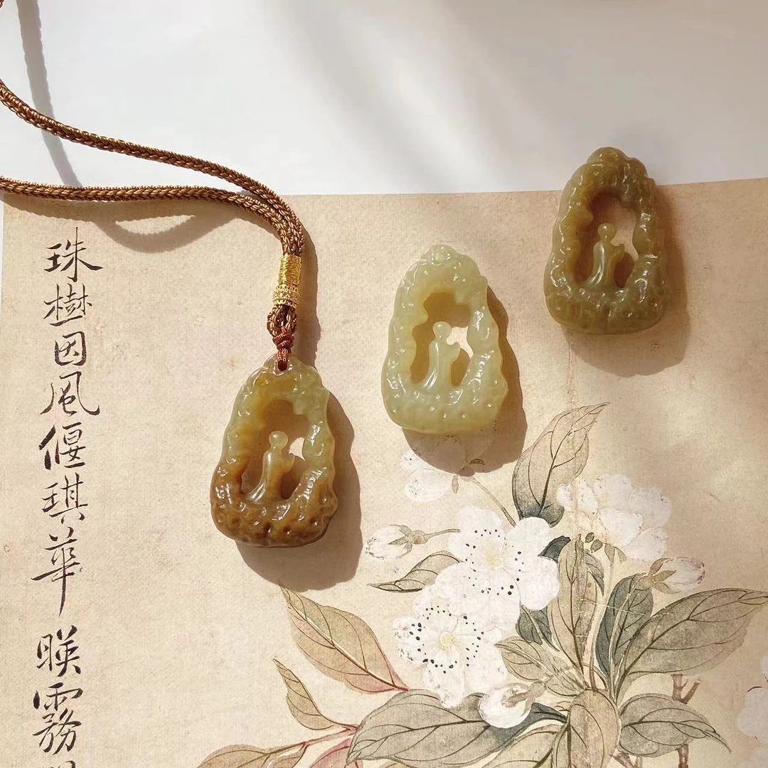 CA417 和田玉且末糖精雕立体无相佛多样性发货一个