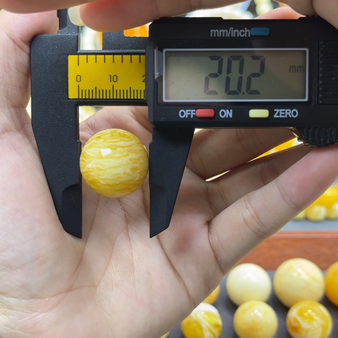 琥珀未镶嵌手串单珠圆珠