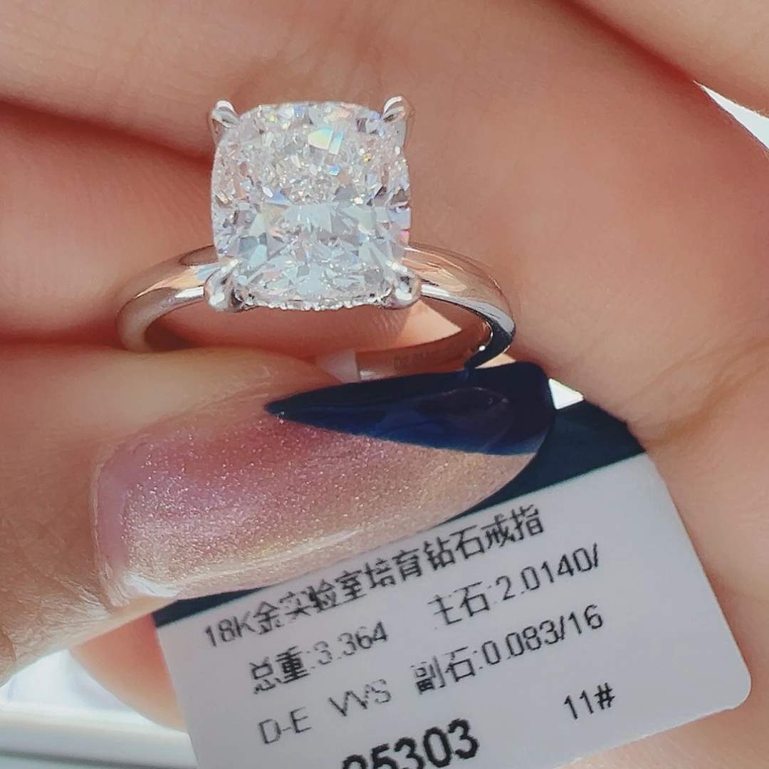 实验室培育钻石18K金镶嵌2.014ct11