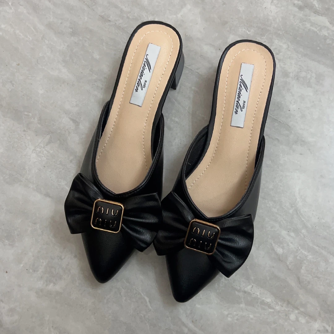 【澳门专柜正品】包头半拖鞋女秋外穿年新款秋季法式小凉拖仙女穆勒