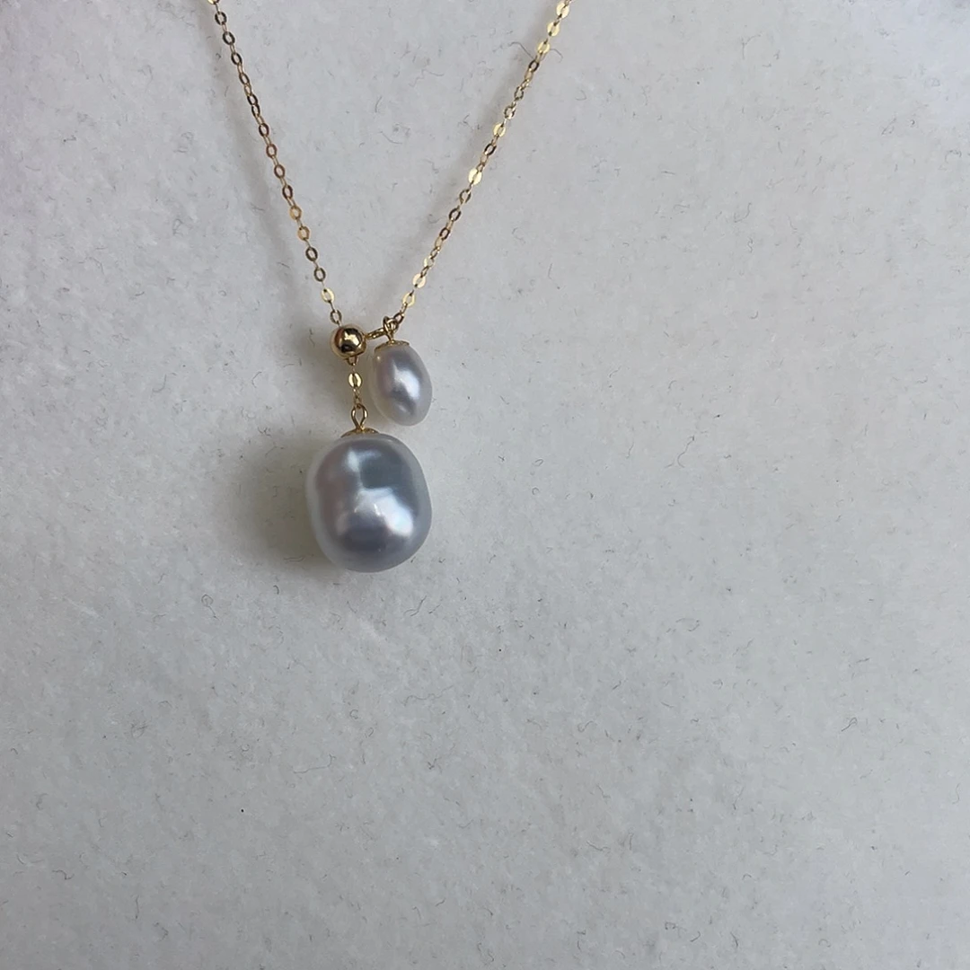 吊坠(不含链)海水珍珠18K金镶嵌