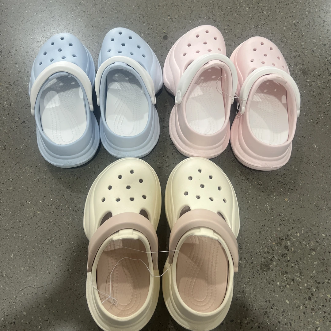 000-11洞洞鞋女士夏季新款厚底两穿防滑增高高跟凉鞋