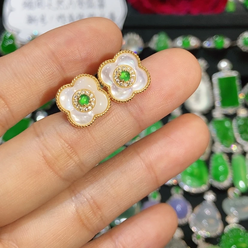 【闪购商品】翡翠未镶嵌耳饰天然翡翠