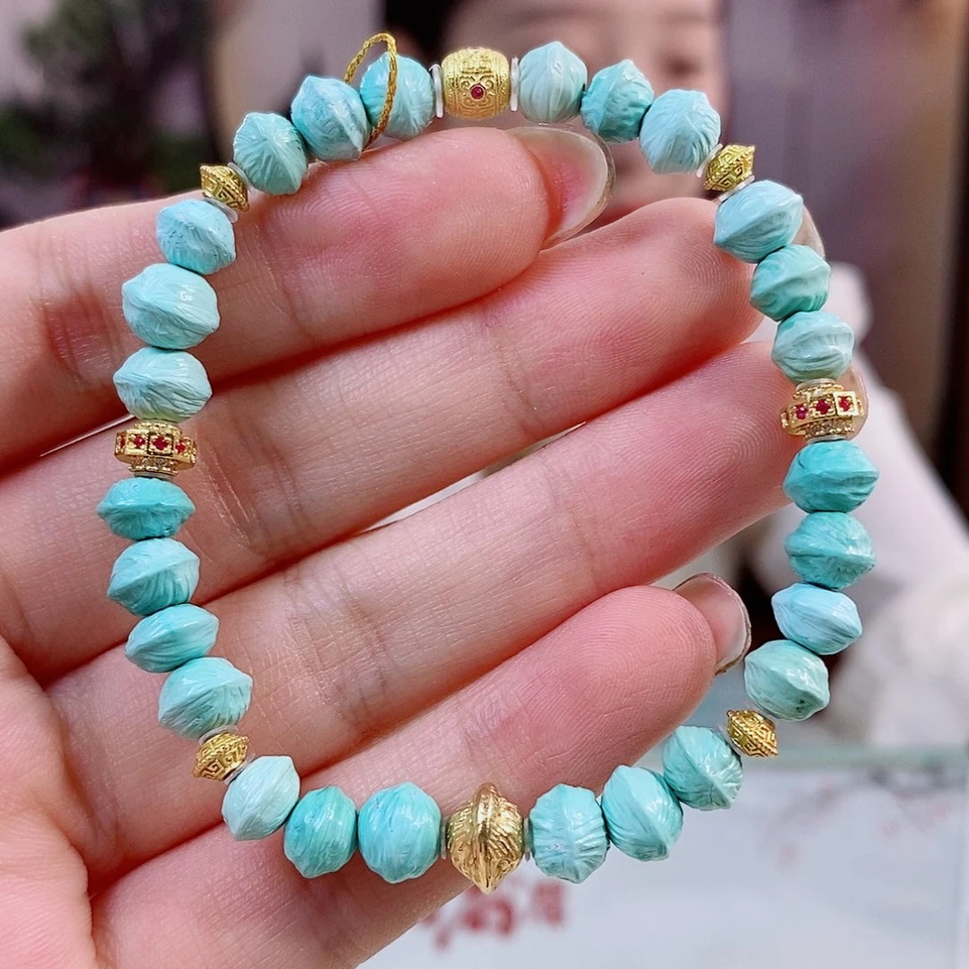 银S925镀金镶嵌绿松石珠宝奇石