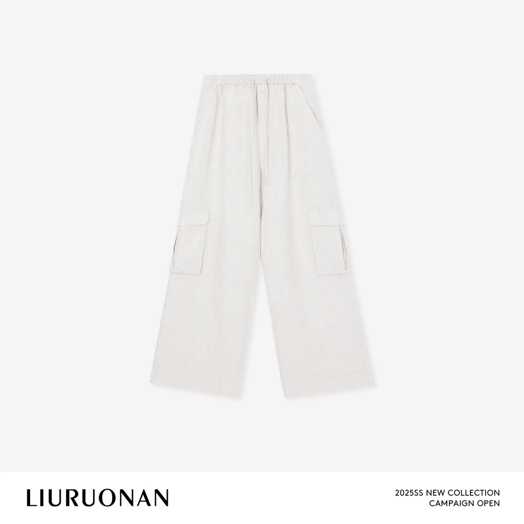 LIURUONAN 25SS【全亚麻工装裤】口袋极简舒适夏季薄款直筒休闲裤女