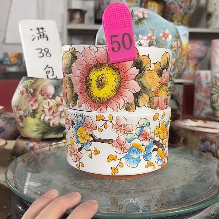 满38包邮 景德镇幸运花盆