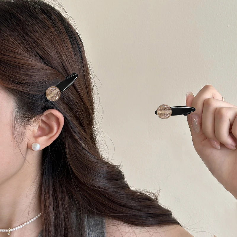 小号星空侧边鸭嘴夹蝴蝶结发卡高级感前额碎发夹子迷你刘海夹发饰