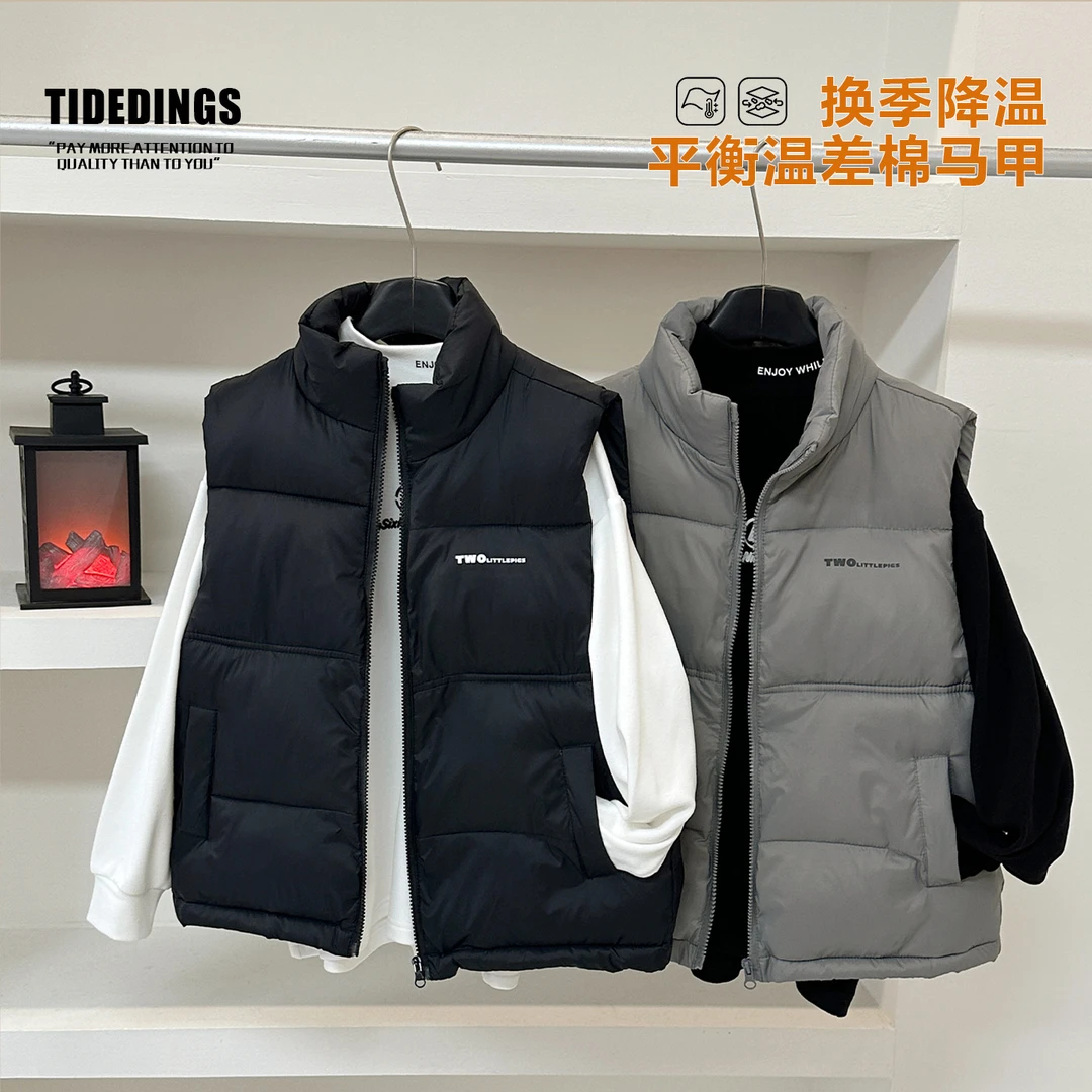 叮叮家童装男童冬季保暖棉马甲中大童冬装加厚防风上衣坎肩外套