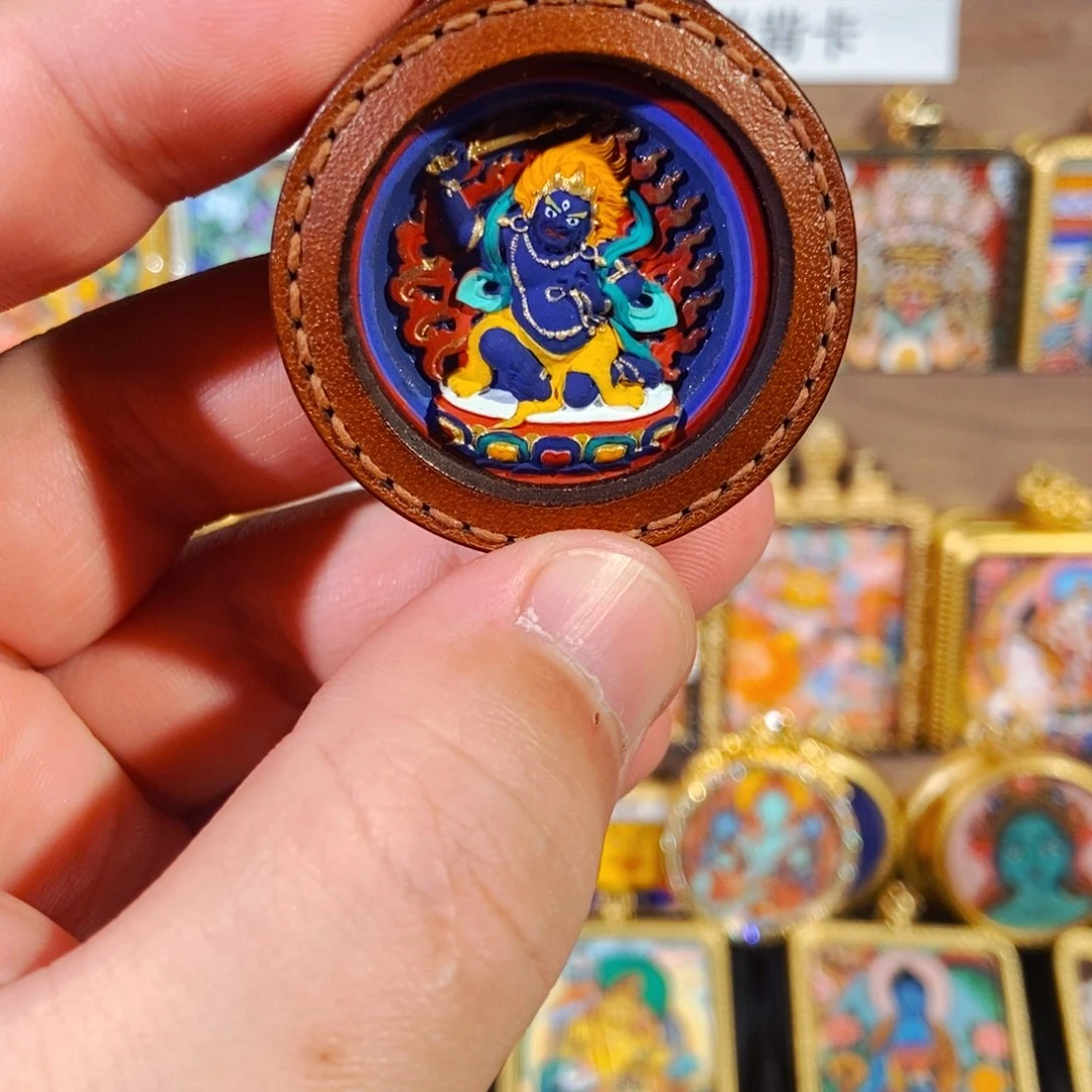 吊坠纯手绘唐卡擦擦不动明王