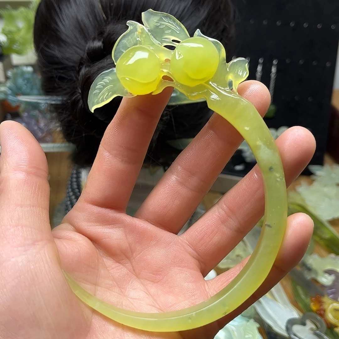 非金属天然岫玉发簪